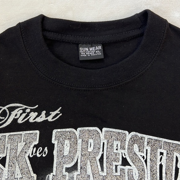 Barack Obama silver glitter t-shirt shirt first black President United States XL - Picture 2 of 8